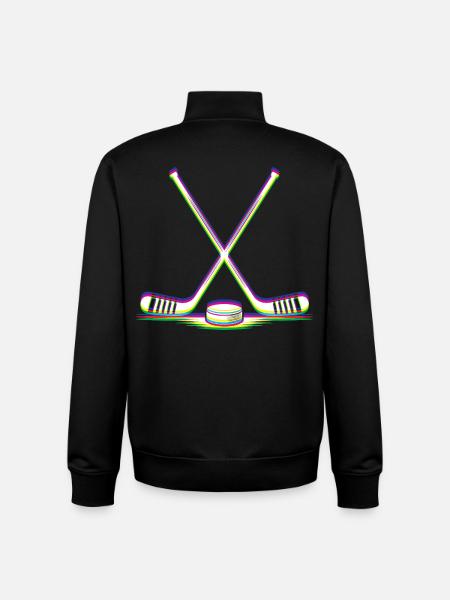 EDM Techno Hockey Sticks Rave Hockey - Unisex Organic Zip Sweatshirt by Stanley/Stella - black