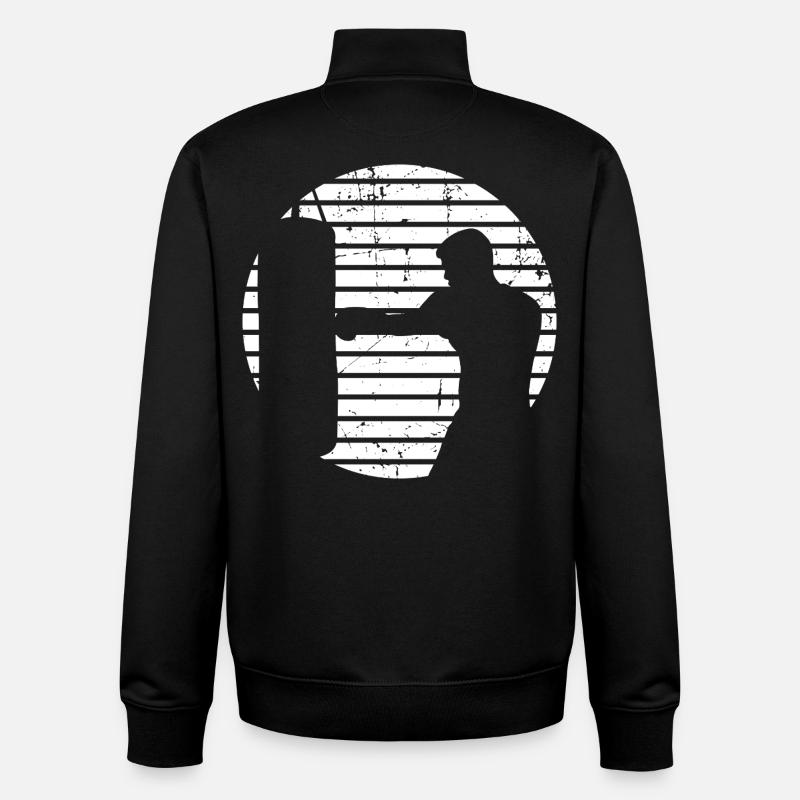 Croquis de boxeur - Sweat zippé unisexe en coton bio Stanley/Stella - noir