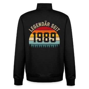 Legendär seit 1989 – Jahrgang 1989 - Unisex Organic Zip Sweatshirt von Stanley/Stella - Schwarz - Hinten - AI Model Male 185 light (185cm)