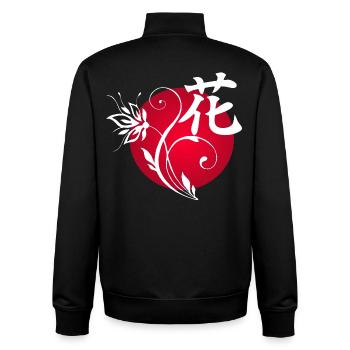 Weiße Blume aus Japan - Unisex Organic Zip Sweatshirt von Stanley/Stella - Schwarz - Hinten - AI Model Male 185 light (185cm)