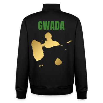 GWADA Golden Map West Indies T-shirt - Unisex Organic Zip Sweatshirt by Stanley/Stella - black - Back - AI Model Male 185 light (185cm)