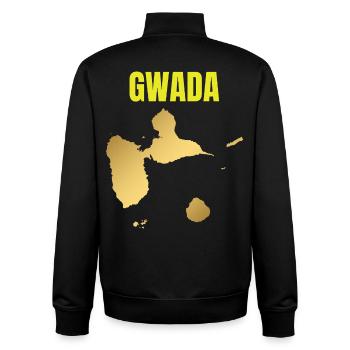 GWADA Golden Map West Indies T-shirt - Unisex Organic Zip Sweatshirt by Stanley/Stella - black - Back - AI Model Male 185 light (185cm)