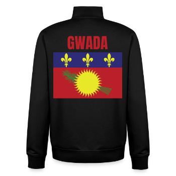GWADA Guadeloupe flag t-shirt - Unisex Organic Zip Sweatshirt by Stanley/Stella - black - Back - AI Model Male 185 light (185cm)