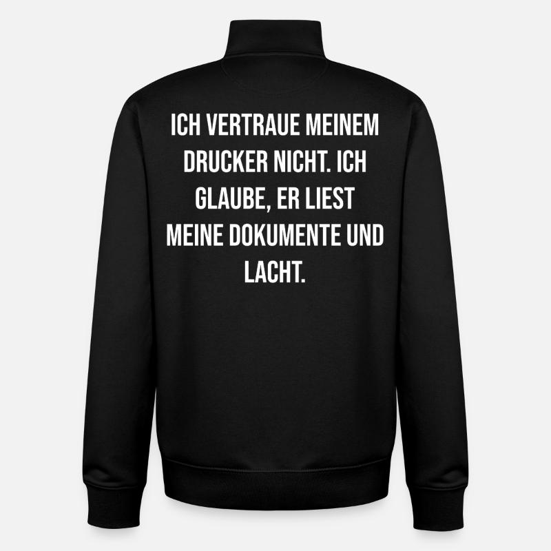Printer's joke – document joke - Unisex Organic Zip Sweatshirt by Stanley/Stella - black