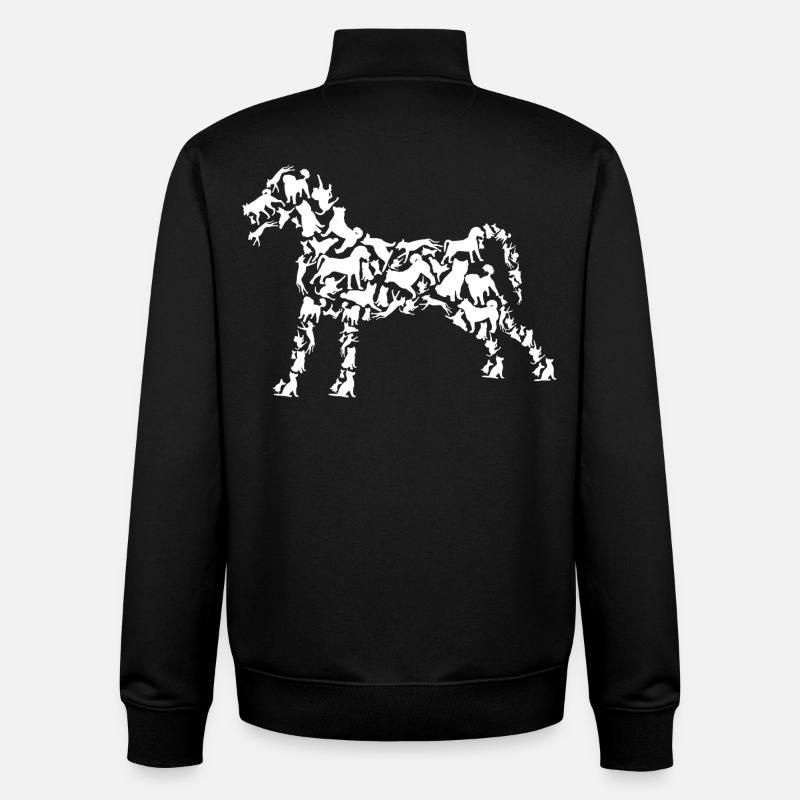 Hund Zeichnung - Unisex Organic Zip Sweatshirt von Stanley/Stella - Schwarz