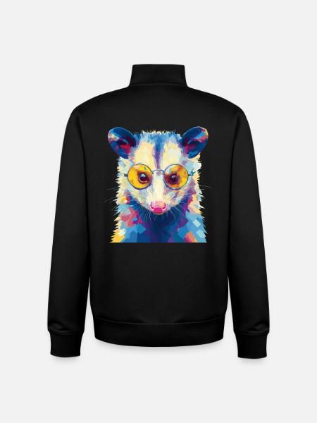 Opossum Possum Sunglasses - Unisex Organic Zip Sweatshirt by Stanley/Stella - black