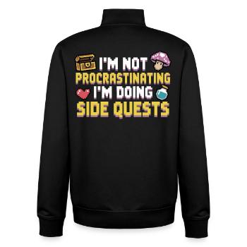 Im Not Procrastinating Im Doing Side Quests - Unisex Organic Zip Sweatshirt by Stanley/Stella - black - Back - AI Model Male 185 light (185cm)