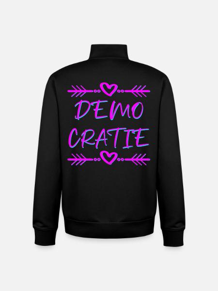 democracy - Unisex Organic Zip Sweatshirt by Stanley/Stella - black