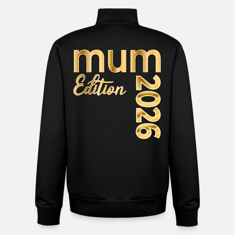 Annonce bébé 2026 Maman britannique - Sweat zippé unisexe en coton bio Stanley/Stella - noir