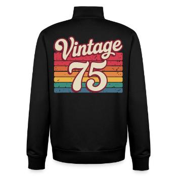 Vintage 75 Retro Design 70er Jahre - Unisex Organic Zip Sweatshirt von Stanley/Stella - Schwarz - Hinten - AI Model Male 185 light (185cm)