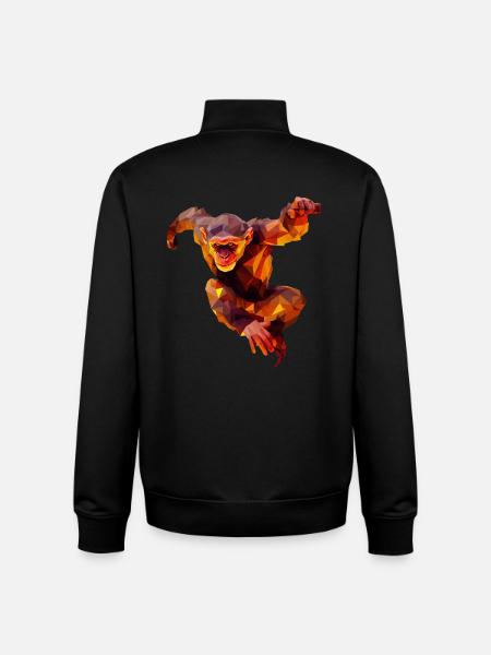Polygone Orang-outan Sprinter - Sweat zippé unisexe en coton bio Stanley/Stella - noir