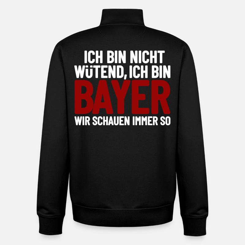 I'm not angry - I'm Bavarian - Unisex Organic Zip Sweatshirt by Stanley/Stella - black