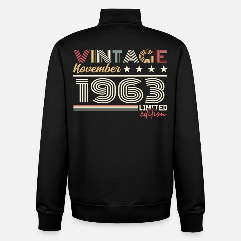 November 1963 - Unisex Organic Zip Sweatshirt von Stanley/Stella - Schwarz
