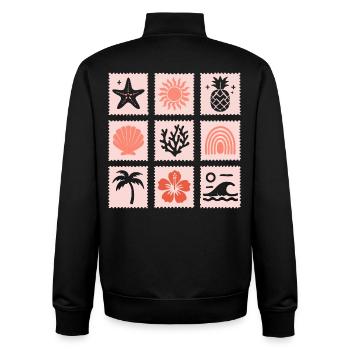 Nature Stamps Collage - Unisex Organic Zip Sweatshirt by Stanley/Stella - black - Back - AI Model Male 185 light (185cm)