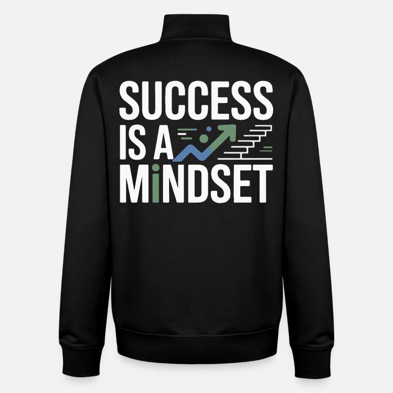 Success is a mindset - Unisex Organic Zip Sweatshirt by Stanley/Stella - black