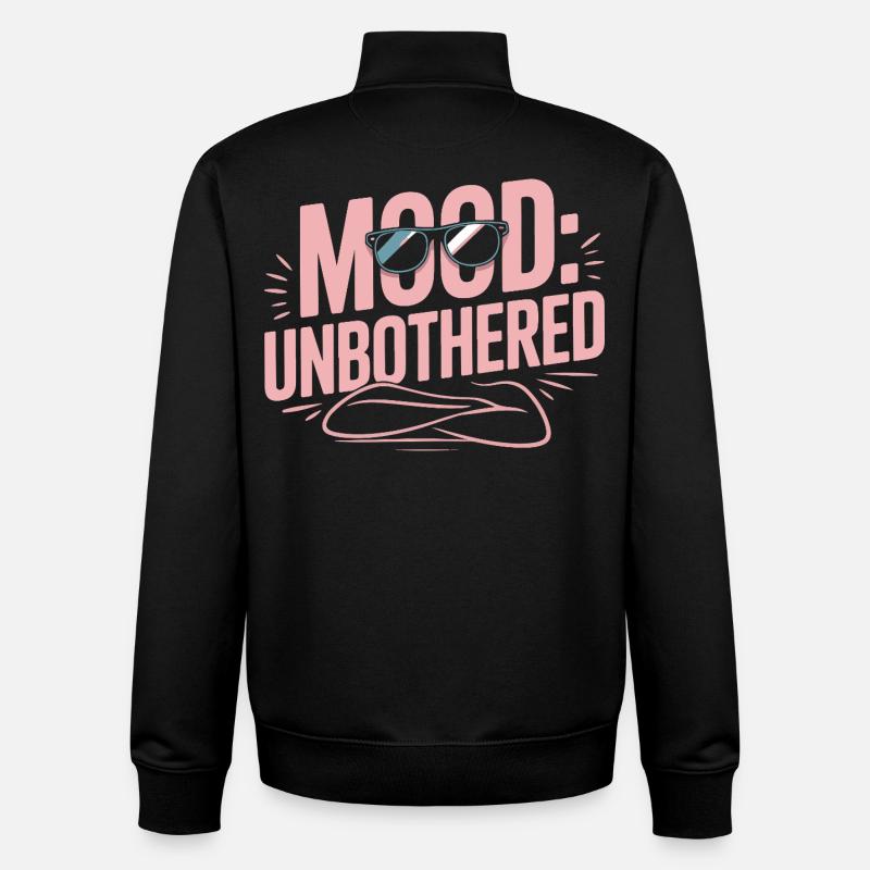 Mood Unbothered Serenity - Unisex Organic Zip Sweatshirt by Stanley/Stella - black