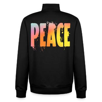 Paix - Sweat zippé unisexe en coton bio Stanley/Stella - noir - Dos - AI Model Male 185 light (185cm)