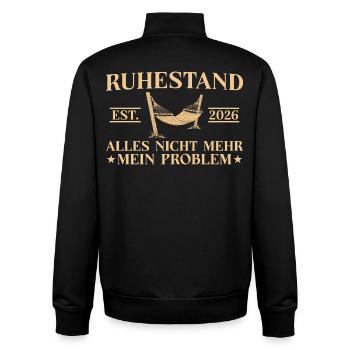 Retirement 2026 Work colleague of prospective pensioner - Unisex Organic Zip Sweatshirt by Stanley/Stella - black - Back - AI Model Male 185 light (185cm)