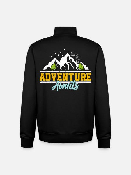 Adventure awaits: mountains and sun - Unisex Organic Zip Sweatshirt by Stanley/Stella - black