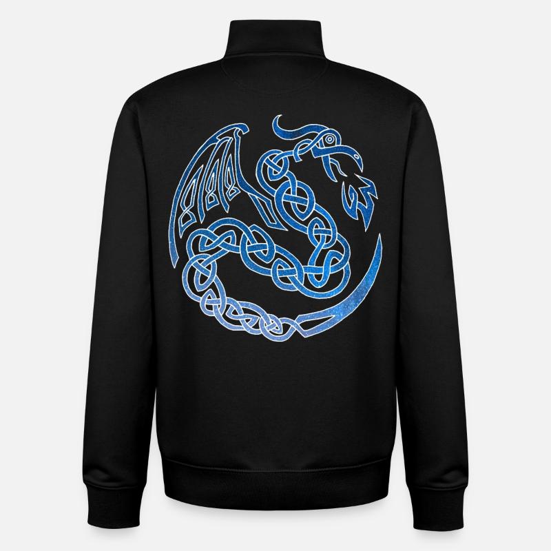 Galactic Celtic Dragon - Unisex Organic Zip Sweatshirt by Stanley/Stella - black