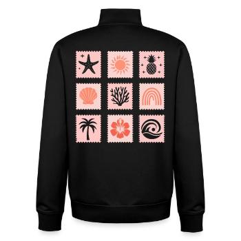 Nature Stamps Collage - Unisex Organic Zip Sweatshirt by Stanley/Stella - black - Back - AI Model Male 185 light (185cm)