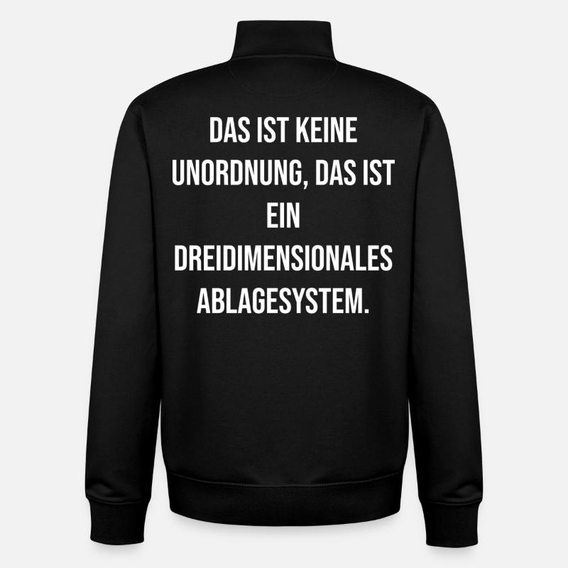 Three-dimensional filing system Spruch - Unisex Organic Zip Sweatshirt by Stanley/Stella - black