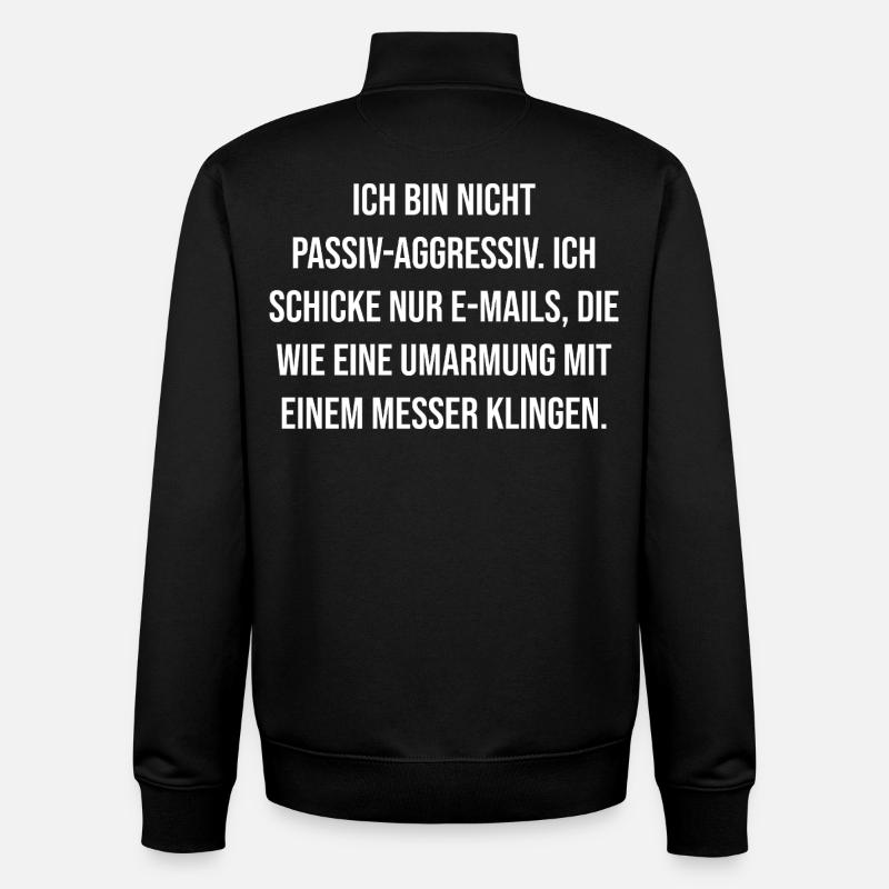 Schneidende E-Mail Umarmung - Unisex Organic Zip Sweatshirt von Stanley/Stella - Schwarz