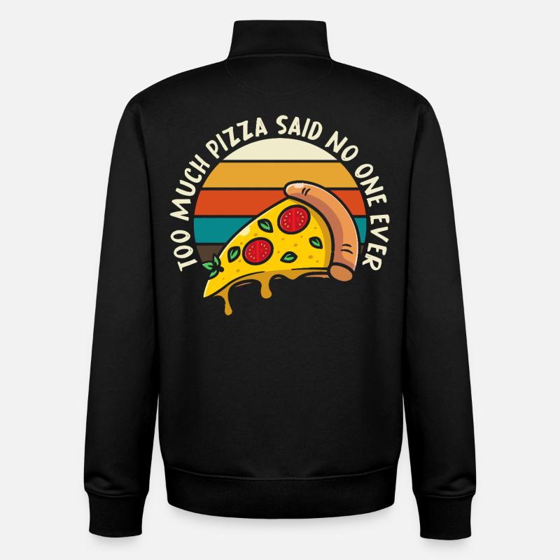 Pizza Meme Retro Sunset - Unisex Organic Zip Sweatshirt by Stanley/Stella - black