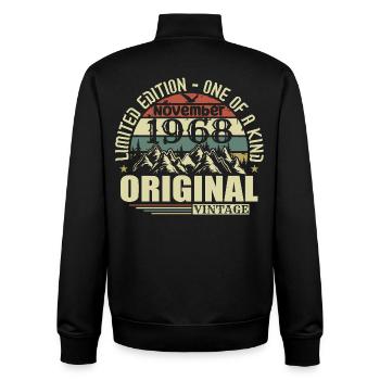 Birthday november 1968 - Unisex Organic Zip Sweatshirt by Stanley/Stella - black - Back - AI Model Male 185 light (185cm)
