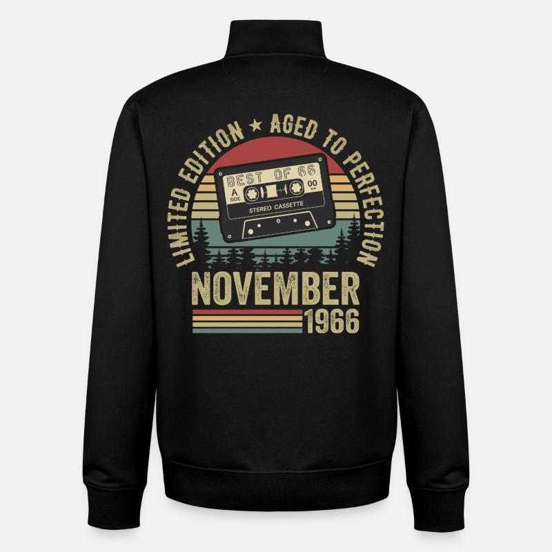 Novembre 1966 - Sweat zippé unisexe en coton bio Stanley/Stella - noir