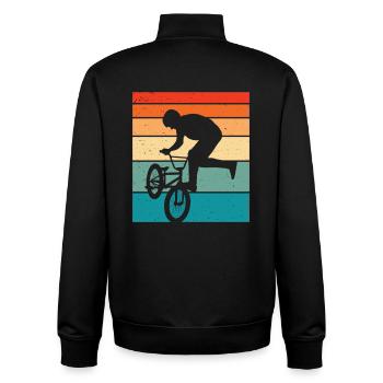 Bmx Retro Bmx Fahrrad - Unisex Organic Zip Sweatshirt von Stanley/Stella - Schwarz - Hinten - AI Model Male 185 light (185cm)