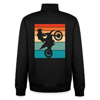 Motocross Retro Motorsport - Unisex Organic Zip Sweatshirt von Stanley/Stella - Schwarz - Hinten - AI Model Male 185 light (185cm)