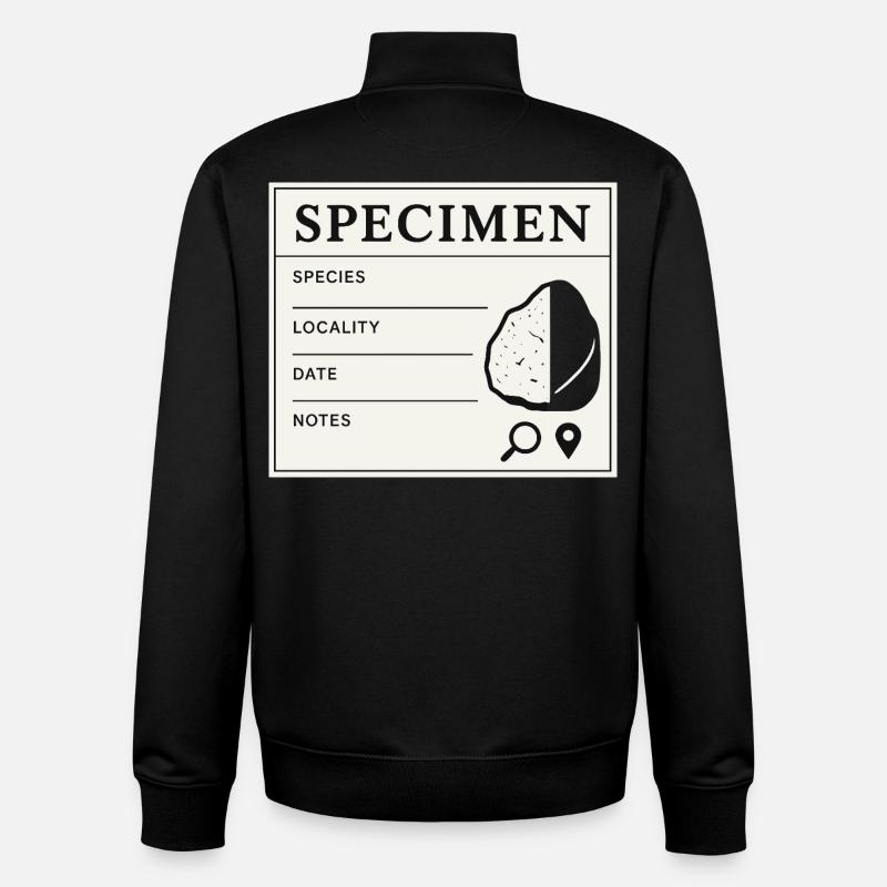 Étiquette de collection d’échantillons géologiques fossiles - Sweat zippé unisexe en coton bio Stanley/Stella - noir
