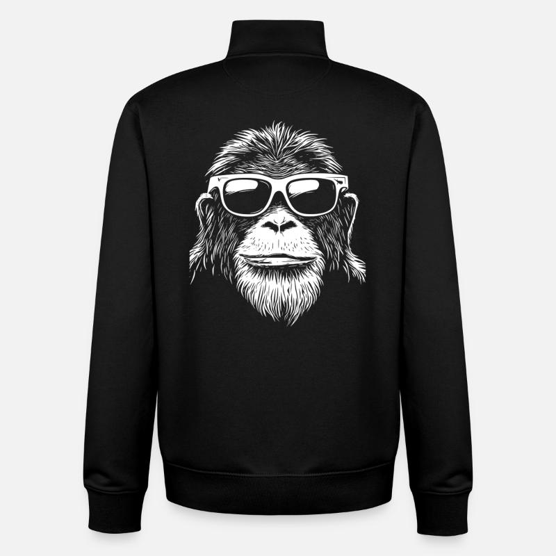 Cool Orangutan Orang Utan Affe Sonnenbrille - Unisex Organic Zip Sweatshirt von Stanley/Stella - Schwarz