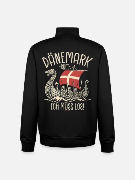 Dänemark ruft ich muss los Spruch - Unisex Organic Zip Sweatshirt von Stanley/Stella - Schwarz