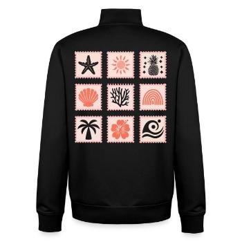 Nature Stamps Collage - Unisex Organic Zip Sweatshirt by Stanley/Stella - black - Back - AI Model Male 185 light (185cm)