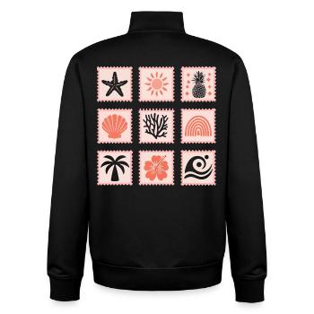 Nature Stamps Collage - Unisex Organic Zip Sweatshirt by Stanley/Stella - black - Back - AI Model Male 185 light (185cm)