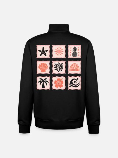 Nature Stamps Collage - Unisex Organic Zip Sweatshirt by Stanley/Stella - black