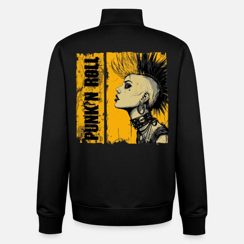 Fille Punk’n Roll - Sweat zippé unisexe en coton bio Stanley/Stella - noir