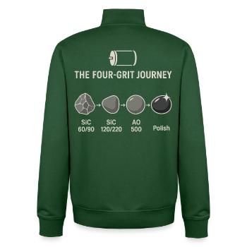 Der Vier-Schritte-Schleifprozess - Unisex Organic Zip Sweatshirt von Stanley/Stella - Flaschengrün - Hinten - AI Model Male 185 dark (185cm)