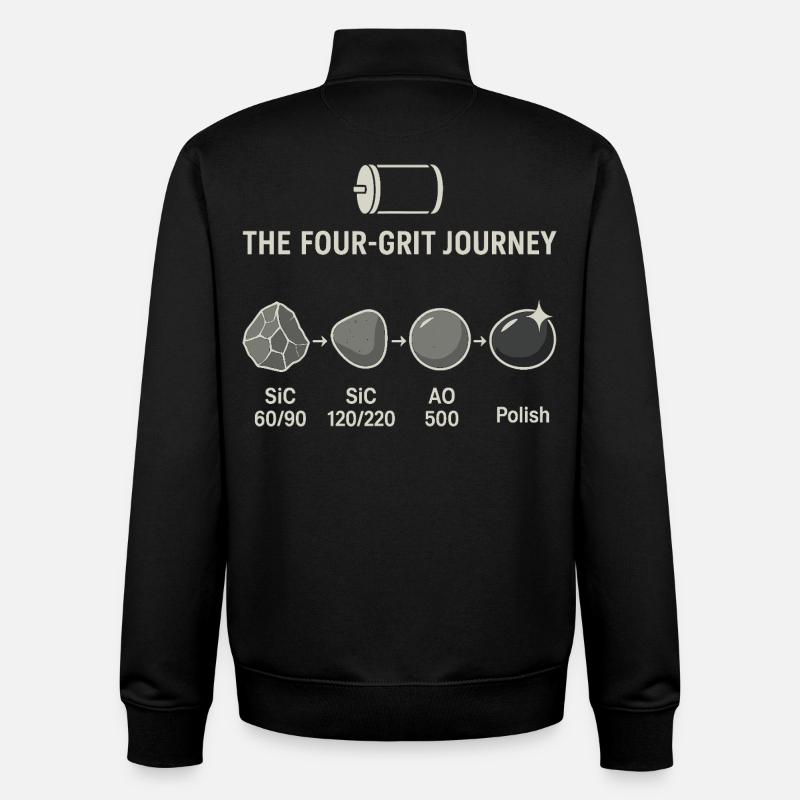 The four-step grinding process - Unisex Organic Zip Sweatshirt by Stanley/Stella - black