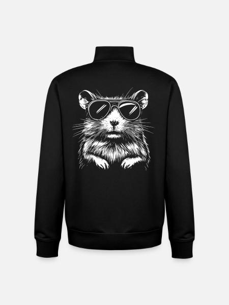 Cool Hamster Sunglasses - Unisex Organic Zip Sweatshirt by Stanley/Stella - black