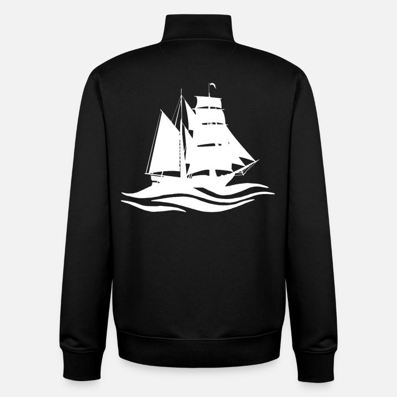 Bateau blanc et voyage - Sweat zippé unisexe en coton bio Stanley/Stella - noir