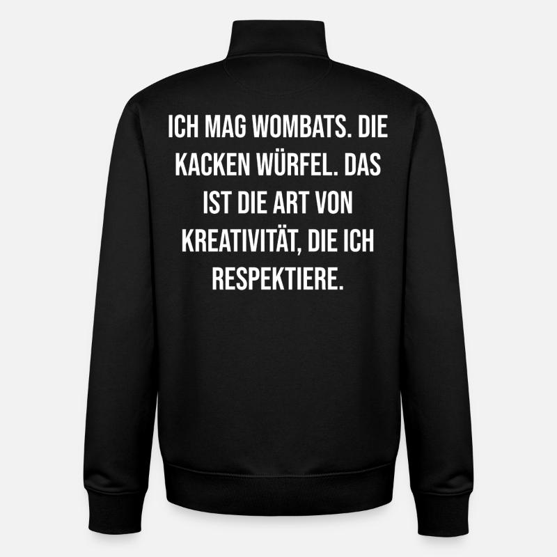 Wombats Love Creativity - Unisex Organic Zip Sweatshirt by Stanley/Stella - black