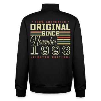 Birthday Gift November 1998 - Unisex Organic Zip Sweatshirt by Stanley/Stella - black - Back - AI Model Male 185 light (185cm)
