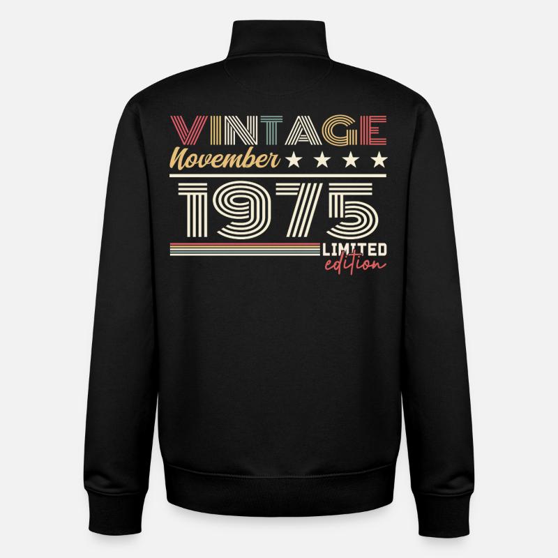 Novembre 1975 - Sweat zippé unisexe en coton bio Stanley/Stella - noir