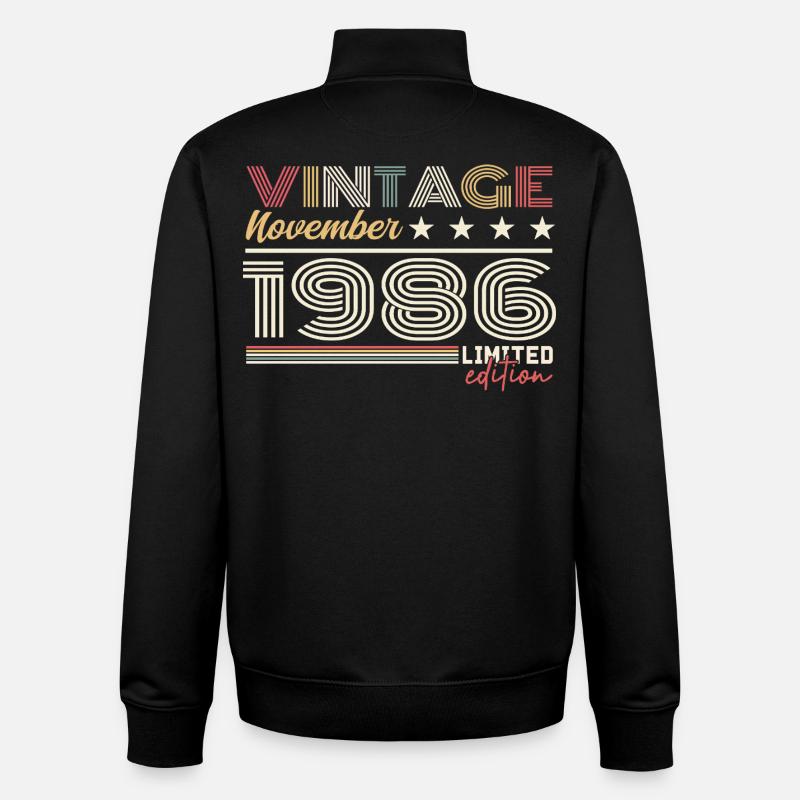 November 1986 - Unisex Organic Zip Sweatshirt von Stanley/Stella - Schwarz