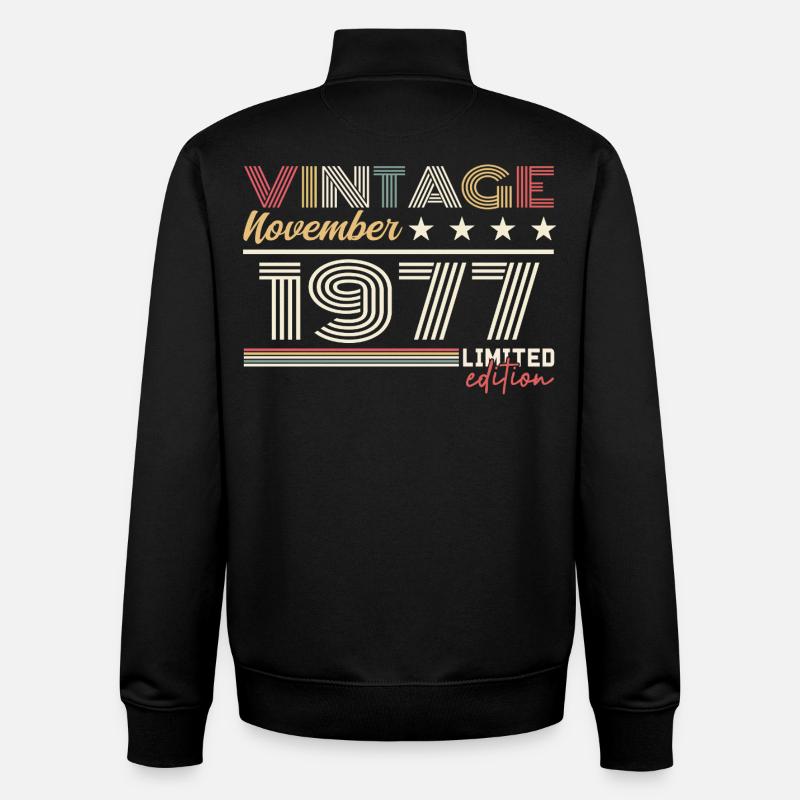 Novembre 1977 - Sweat zippé unisexe en coton bio Stanley/Stella - noir