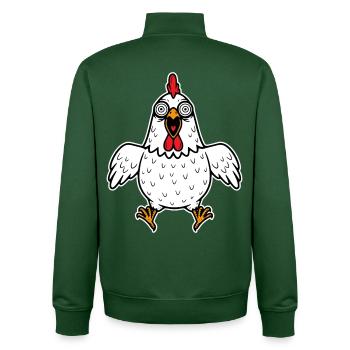 Huhn verrückt Hühner Geflügel Hahn Gockel Henne - Unisex Organic Zip Sweatshirt von Stanley/Stella - Flaschengrün - Hinten - AI Model Male 185 dark (185cm)