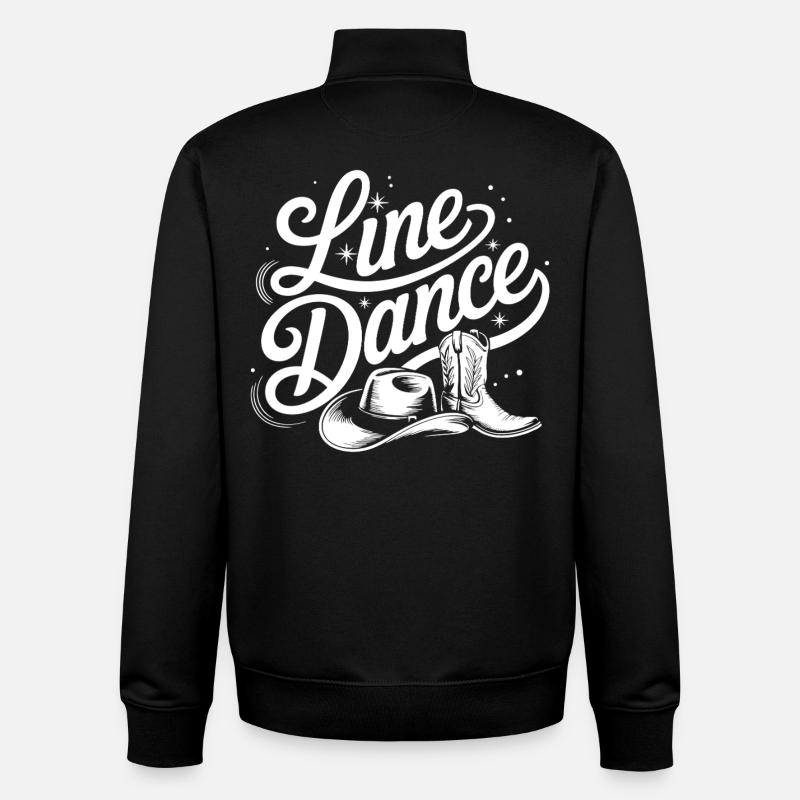Line Dance Boots Illustration - Unisex Organic Zip Sweatshirt by Stanley/Stella - black